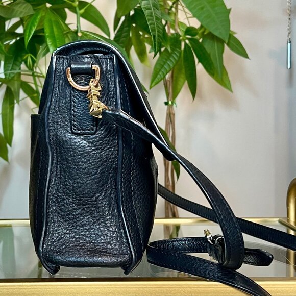 RARE!! ✺ AUTHENTIC TORY BURCH BLACK LEATHER JESSICA SHOULDER BAG!  VINTAGE BEAUT - Picture 4 of 10